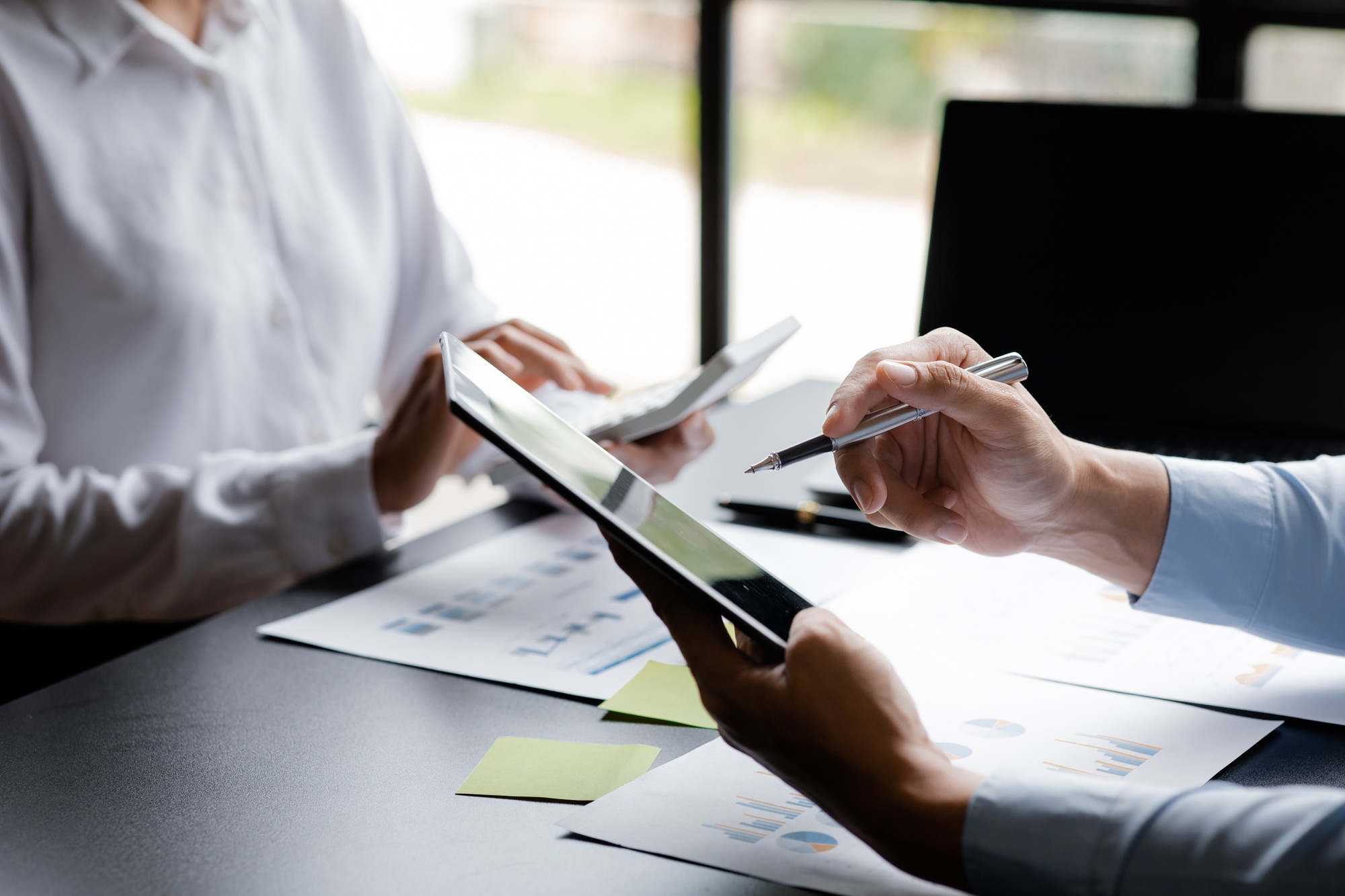 Atmosphere of a startup company meeting.